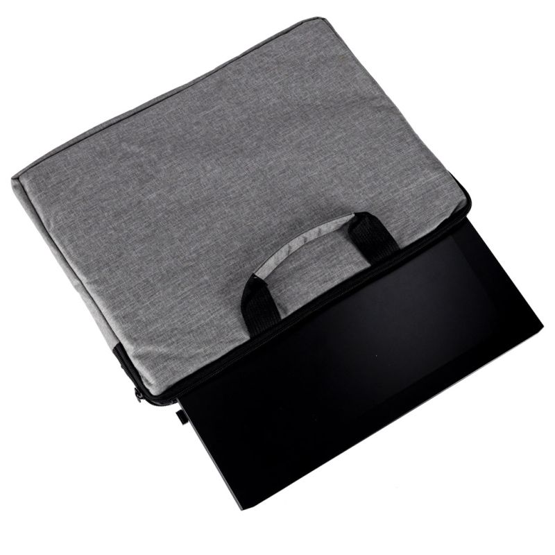 Torba na laptopa 15,6 cali na ramię teczka biznesowa damska męska szara - obrazek 5