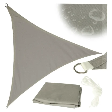 Żagiel przeciwsłoneczny LUARO ogrodowy tarasowy wodoodporny 3x3x3m trójkąt szary
