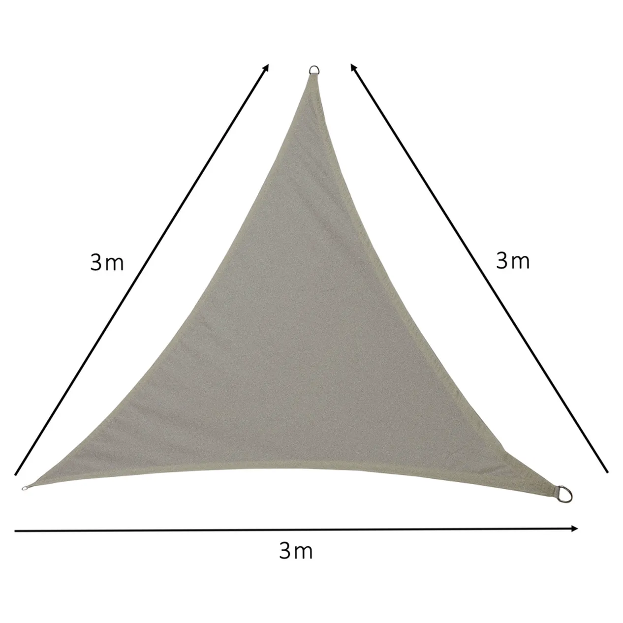 Żagiel przeciwsłoneczny LUARO ogrodowy tarasowy wodoodporny 3x3x3m trójkąt szary - obrazek 10