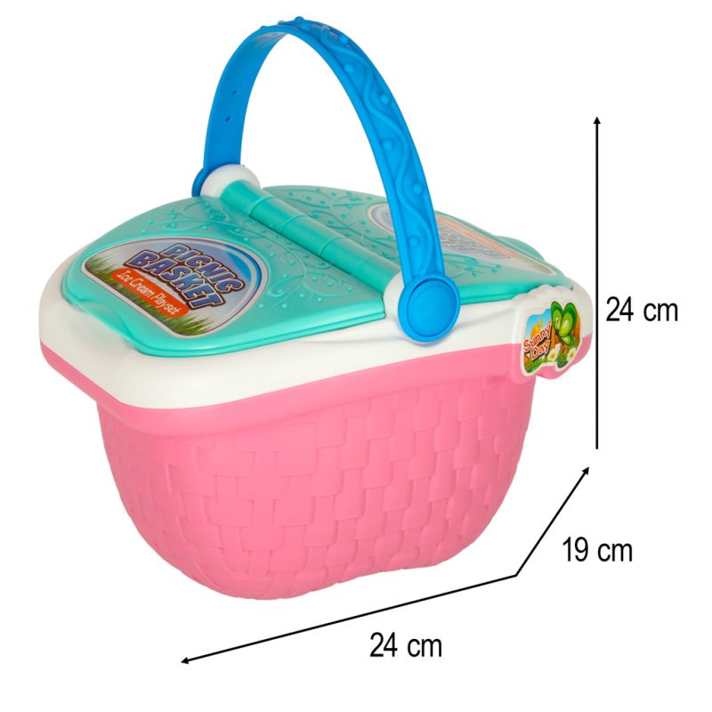 Kosz piknikowy koszyk lodziarnia desery jedzenie prowiant przekąski na piknik - obrazek 13