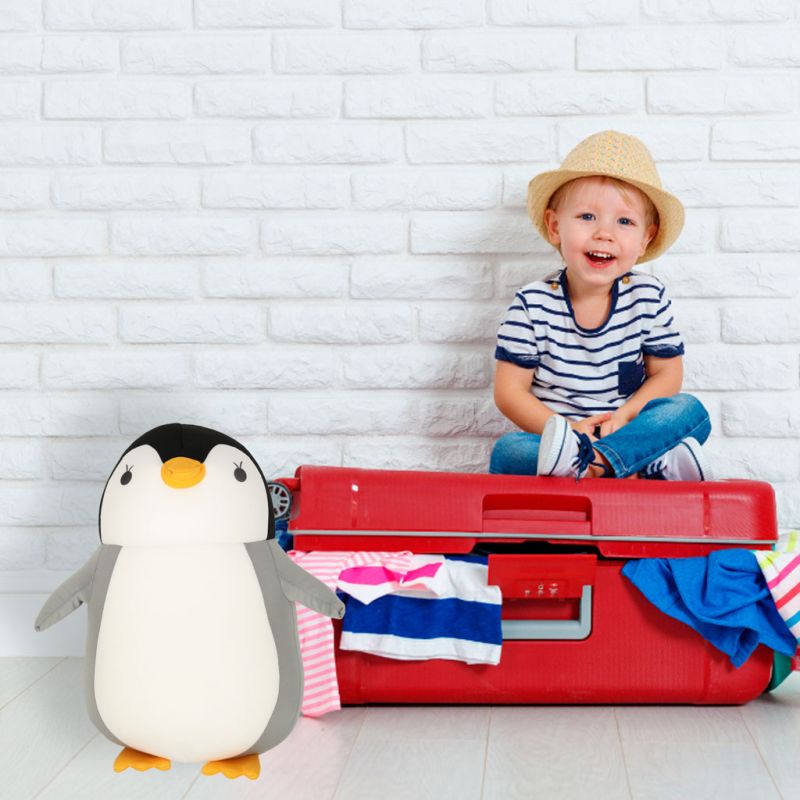 Poduszka podróżna 2w1 rogal pod kark do samochodu samolotu maskotka pingwin - obrazek 14