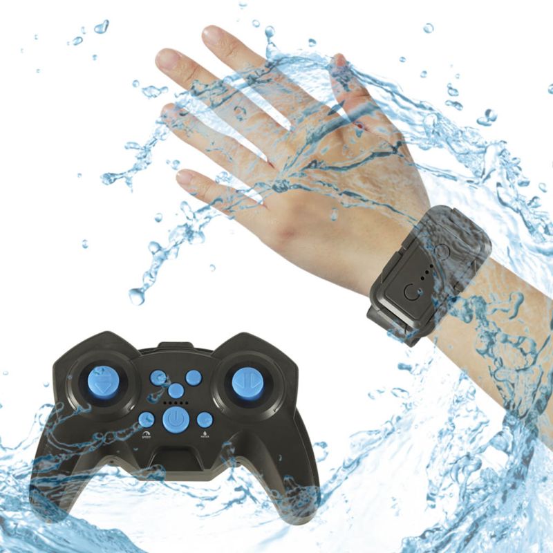 Samochód RC amfibia wodoodporny sterowany gestami ręką + 2 piloty niebieski - obrazek 14