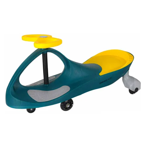 Jeździk grawitacyjny LED Swing Fix S3 świecące koła butelkowy żółty