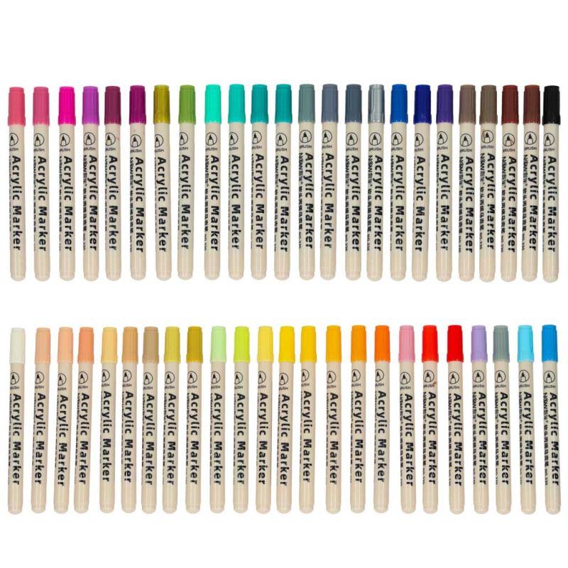 Markery akrylowe do tkanin kamieni pisaki flamastry mazaki wodoodporne DIY 48 szt. - obrazek 2