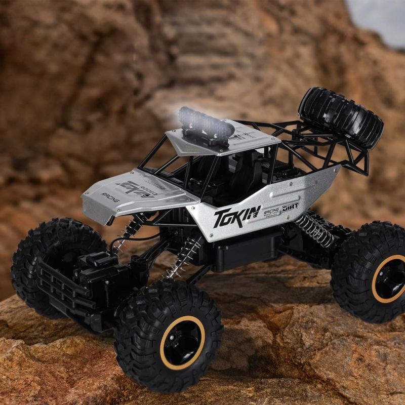 Samochód zdalnie sterowany na pilota RC Rock Crawler 1:12 4WD METAL srebrny - obrazek 12