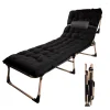 Łóżko polowe LUARO turystyczne składane leżak biznesowy 193 cm czarny
