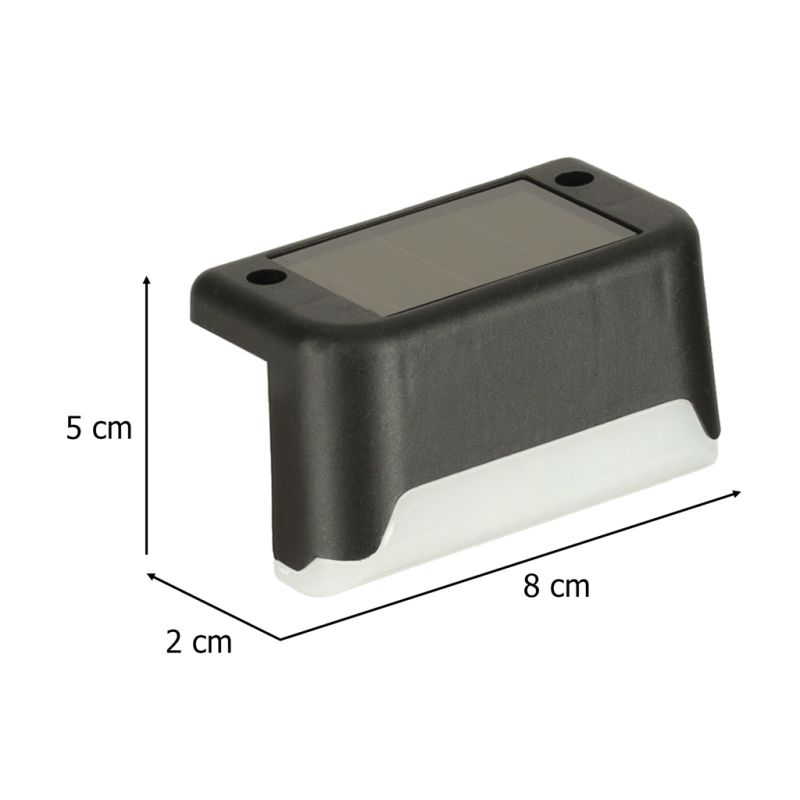 Lampa solarna schodowa ogrodowa zewnętrzna LED na schody czujnik zmierzchu 8 sztuk - obrazek 10