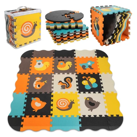 Mata edukacyjna piankowa puzzle zwierzątka kolorowa 114 x 114 cm 25 elementów