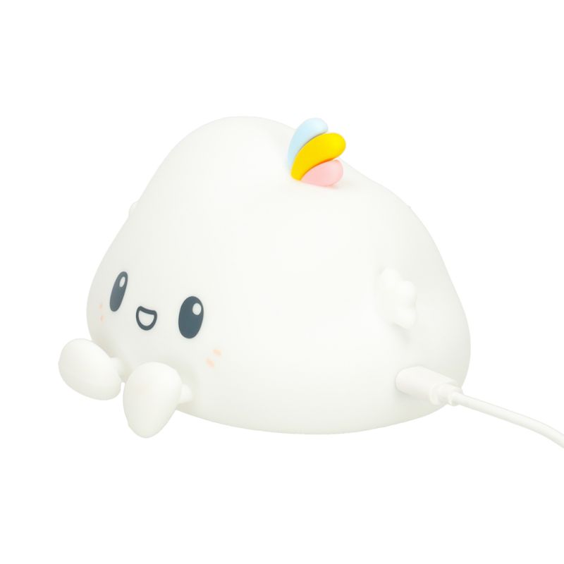 Lampka nocna dla dzieci silikonowa dotykowa miękka LED biała RGB chmurka - obrazek 4