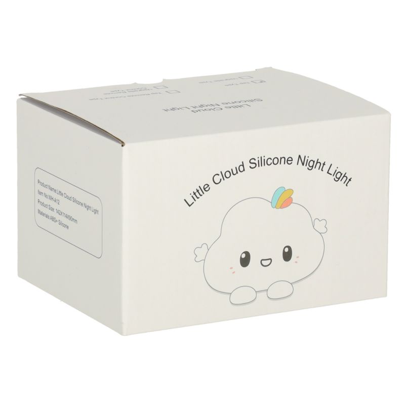 Lampka nocna dla dzieci silikonowa dotykowa miękka LED biała RGB chmurka - obrazek 9