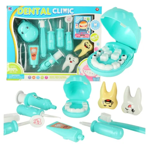 Dentysta zestaw lekarski hipopotam niebieski