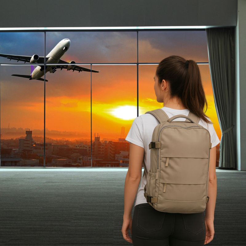 Plecak podróżny turystyczny bagaż szary 45x30 cm - obrazek 12