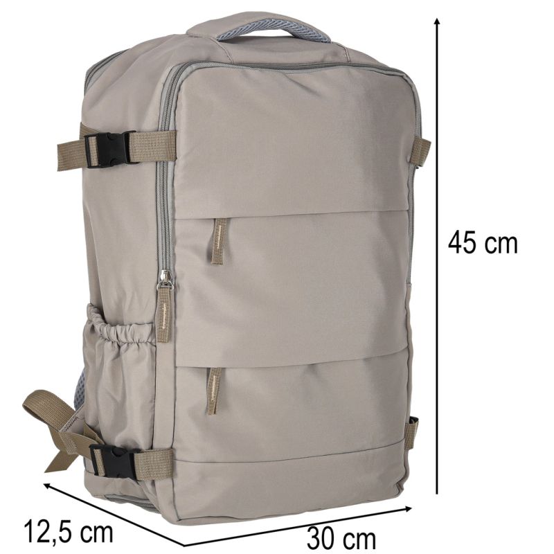 Plecak podróżny turystyczny bagaż szary 45x30 cm - obrazek 13