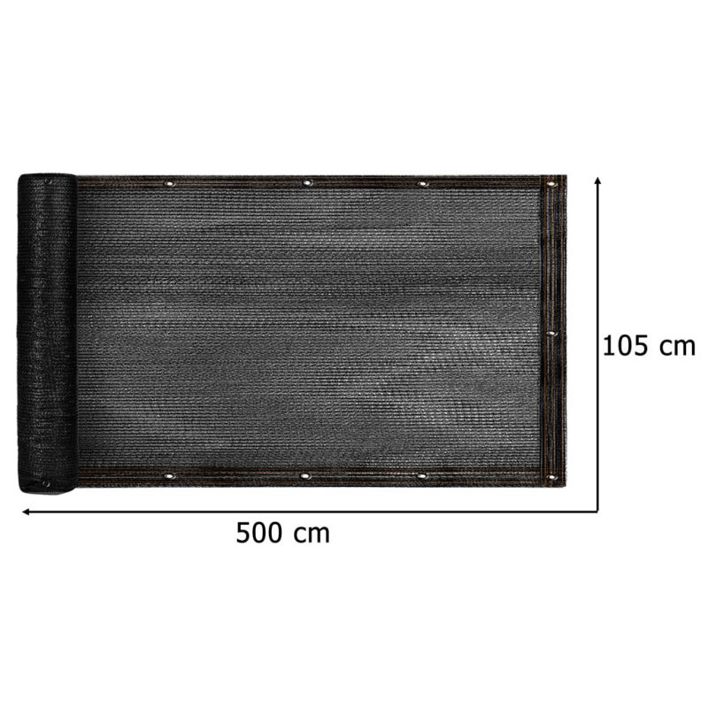 Osłona balkonowa LUARO mata maskująca siatka cieniująca na balkon taras 150g/m2 105x500cm UV - obrazek 7