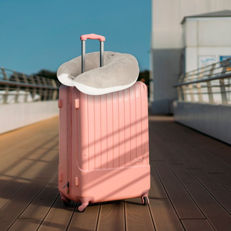 Poduszka podróżna 2w1 rogal pod kark do samolotu samochodu maskotka miś - obrazek 17