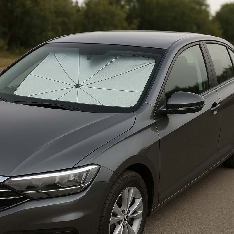 Parasol osłona przeciwsłoneczna na przednią szybę do samochodu auta mata składana UV 65x110cm - obrazek 8