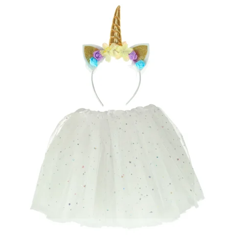 Kostium strój karnawałowy przebranie Jednorożec opaska + spódniczka tiulowa 3-6lat