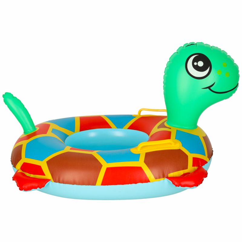 Kółko do pływania dla niemowląt koło pontonik dla dzieci dmuchany z siedziskiem materac żółw 15kg - obrazek 3