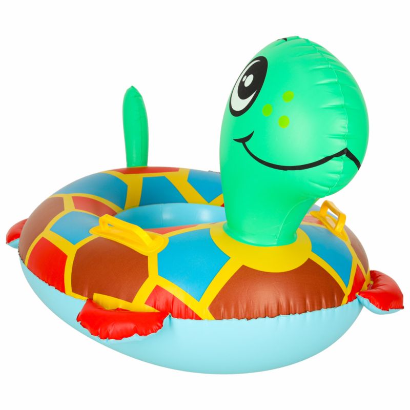 Kółko do pływania dla niemowląt koło pontonik dla dzieci dmuchany z siedziskiem materac żółw 15kg - obrazek 4