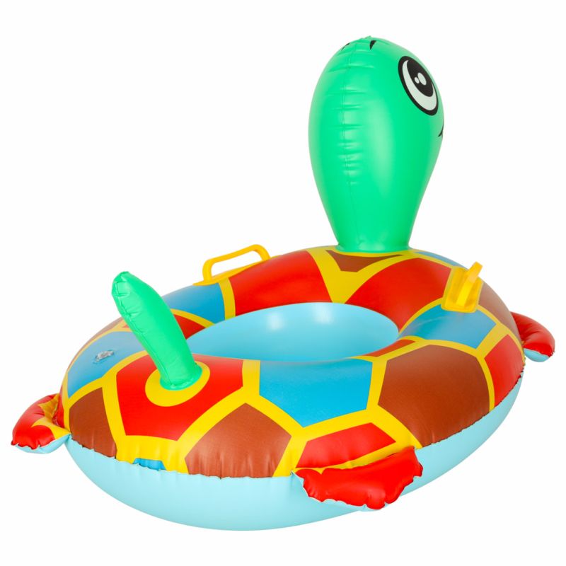 Kółko do pływania dla niemowląt koło pontonik dla dzieci dmuchany z siedziskiem materac żółw 15kg - obrazek 5