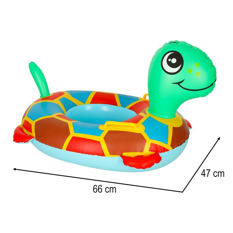Kółko do pływania dla niemowląt koło pontonik dla dzieci dmuchany z siedziskiem materac żółw 15kg - obrazek 8