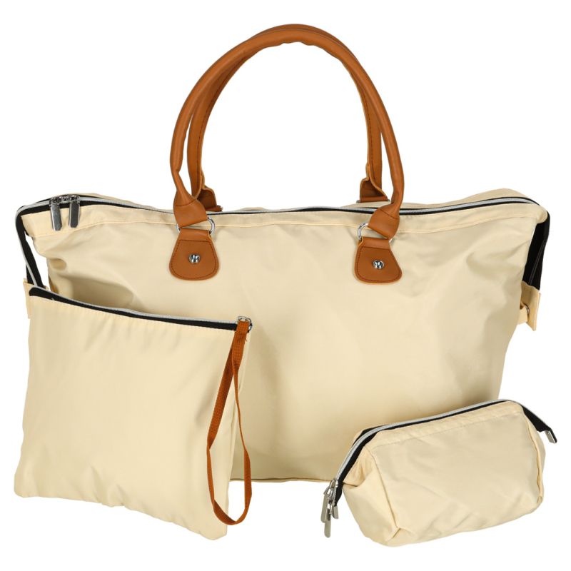 Torba podróżna wielofunkcyjna do wózka dla mamy zestaw beżowa - obrazek 2