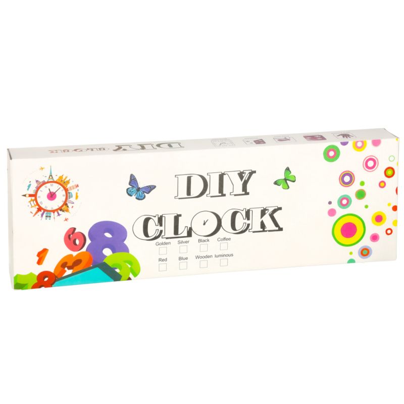 Zegar ścienny naklejany DIY regulowany 80-90 cm złoty kolorowy 12 cyfr - obrazek 3