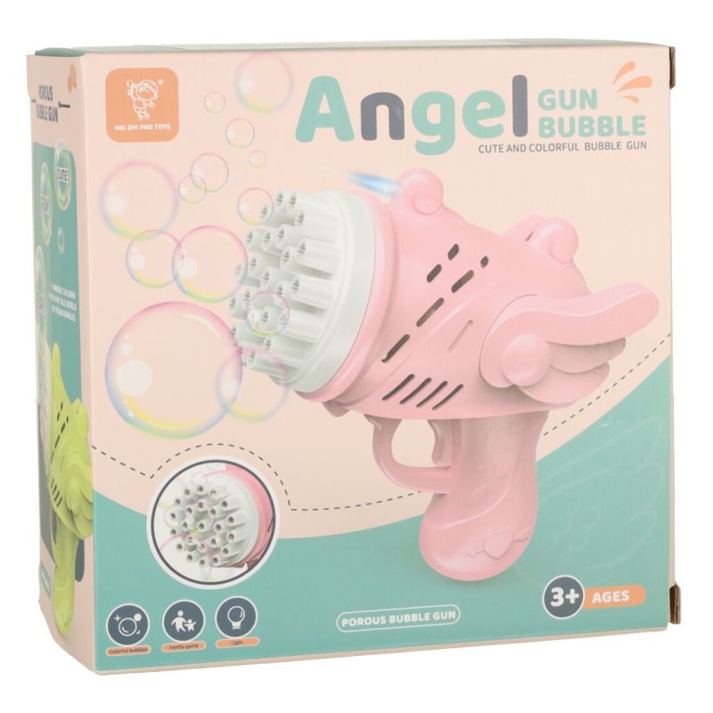Pistolet do baniek mydlanych bańki mydlane ze skrzydłami różowy - obrazek 11