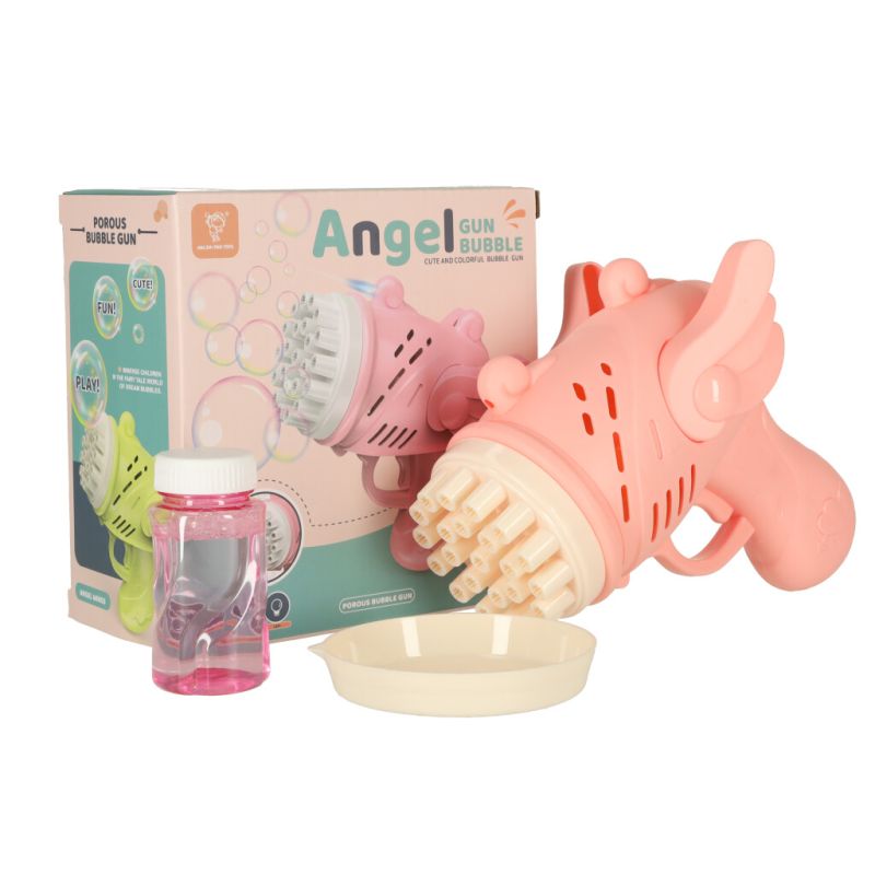 Pistolet do baniek mydlanych bańki mydlane ze skrzydłami różowy - obrazek 10