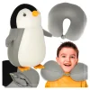 Poduszka podróżna 2w1 rogal pod kark do samochodu samolotu maskotka pingwin
