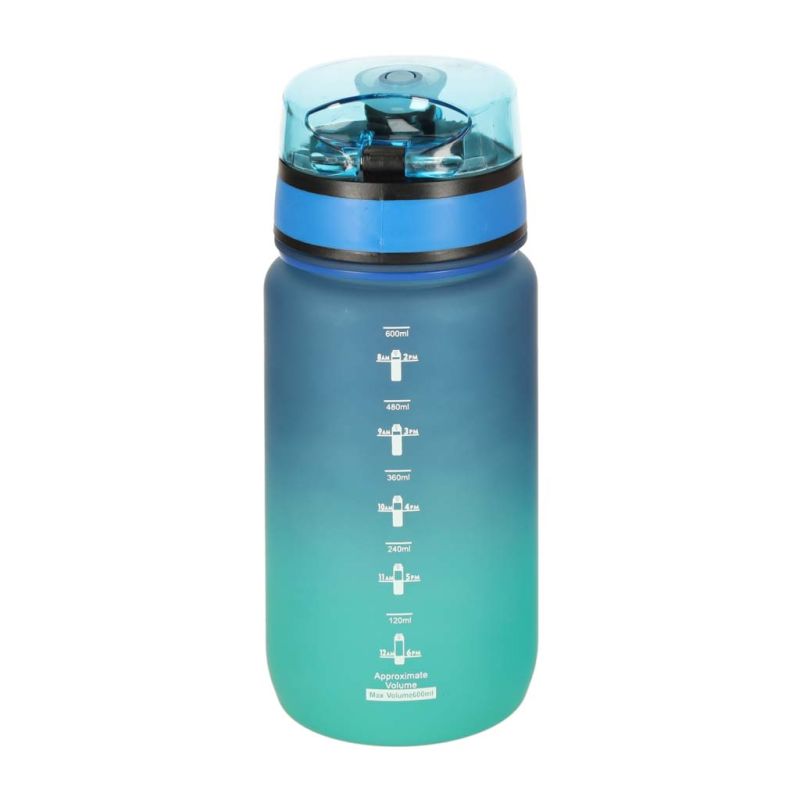 Butelka na wodę bidon z ustnikiem sportowy BPA FREE 600ml niebiesko-zielony - obrazek 3