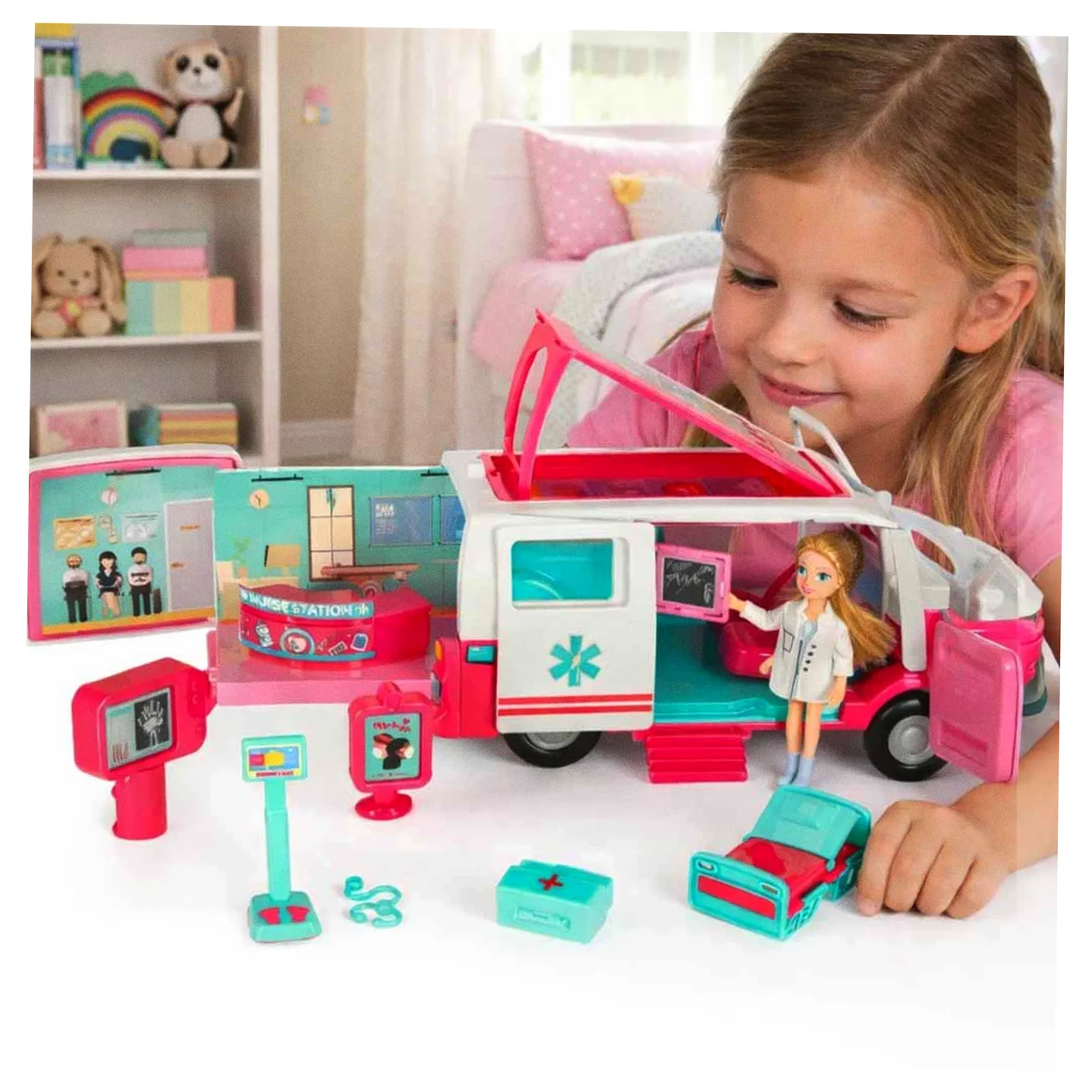 Karetka pogotowia ambulans mobilny szpital lalka akcesoria - obrazek 14