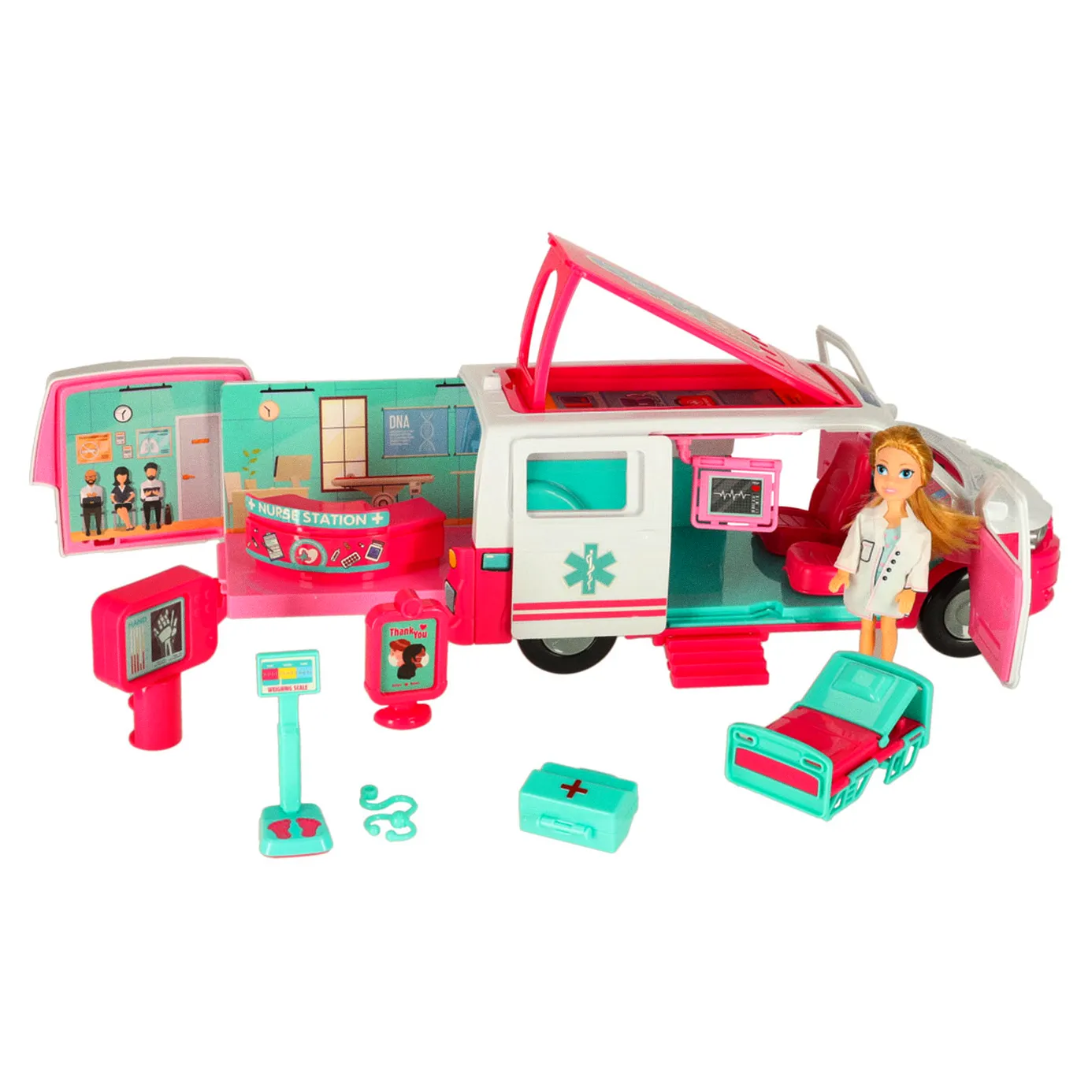 Karetka pogotowia ambulans mobilny szpital lalka akcesoria - obrazek 8
