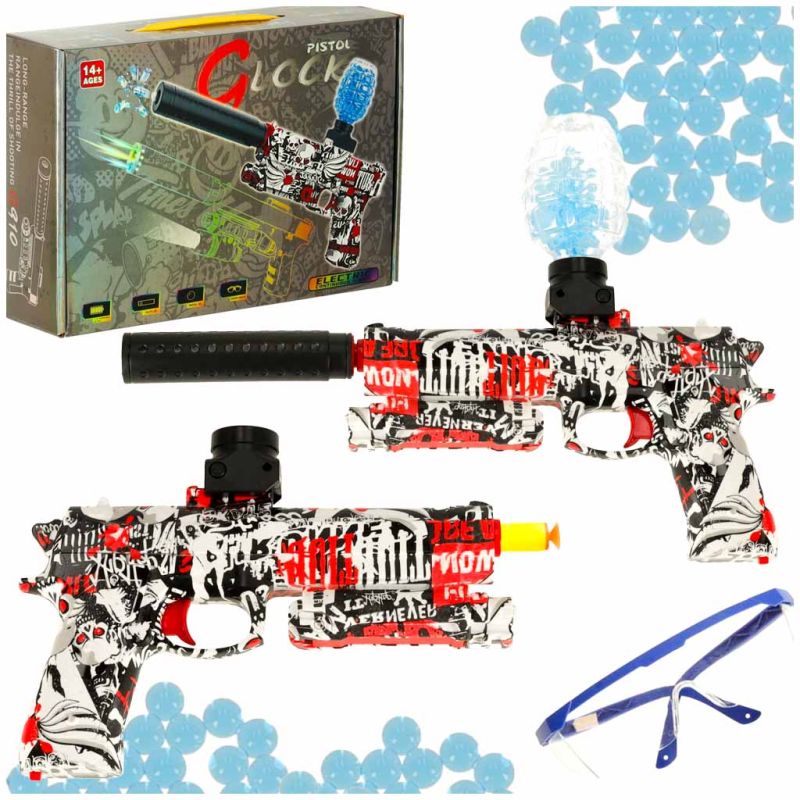 Pistolet na kulki żelowe wodne karabin zasilanie akumulatorowe USB + okulary 550szt. 7-8mm - obrazek 9