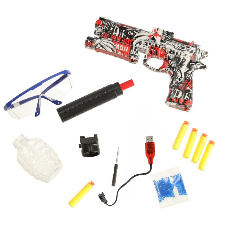 Pistolet na kulki żelowe wodne karabin zasilanie akumulatorowe USB + okulary 550szt. 7-8mm - obrazek 10