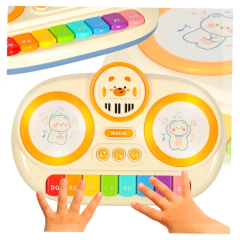 Pianinko organki interaktywne dla dzieci edukacyjne beżowe