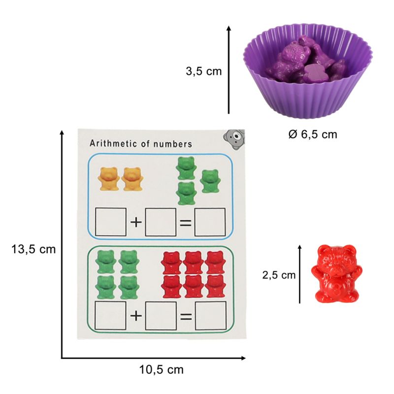 Misie edukacyjne gra nauka liczenia rozpoznawanie kolorów zestaw montessori rozwój zabawa 44el. - obrazek 7