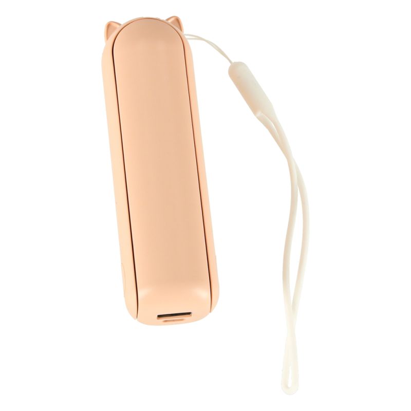 Wiatrak biurkowy wentylator mini ręczny składany wiatraczek przenośny USB różowy - obrazek 2