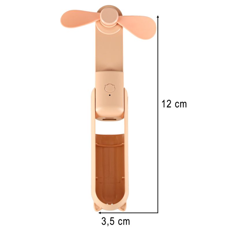 Wiatrak biurkowy wentylator mini ręczny składany wiatraczek przenośny USB różowy - obrazek 15