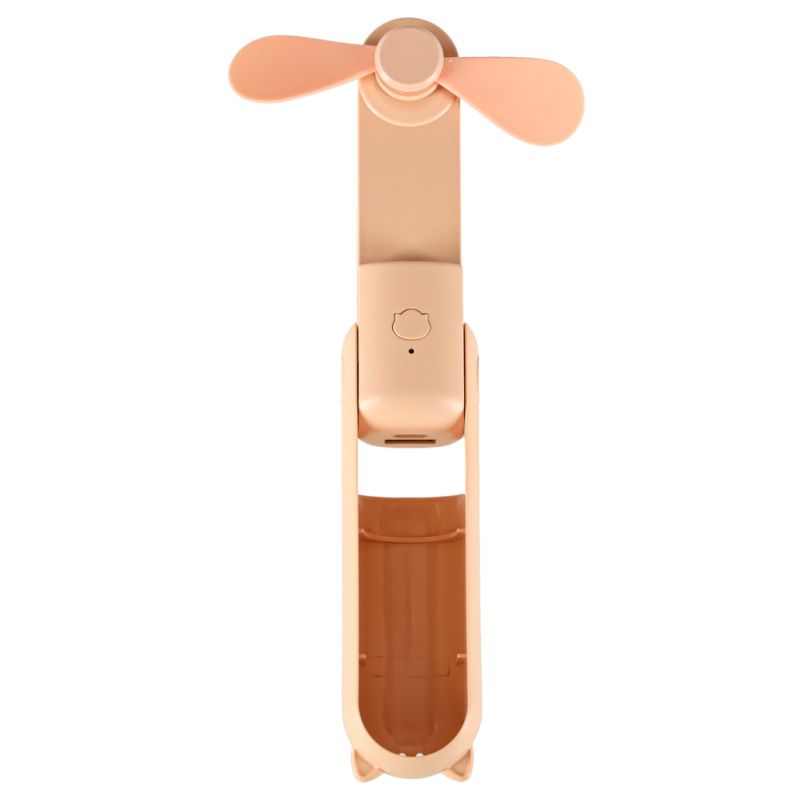 Wiatrak biurkowy wentylator mini ręczny składany wiatraczek przenośny USB różowy - obrazek 4