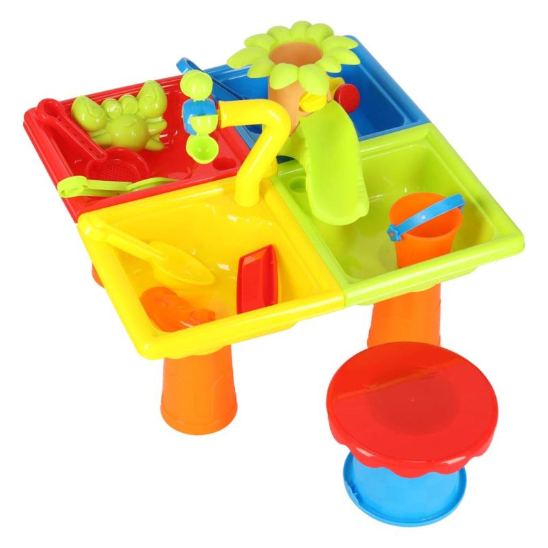 Stolik wodny cztery części piaskownica łopatki konewka stołek - obrazek 3