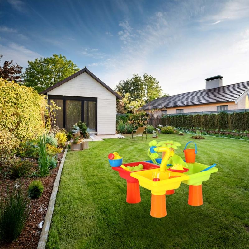 Stolik wodny cztery części piaskownica łopatki konewka stołek - obrazek 10