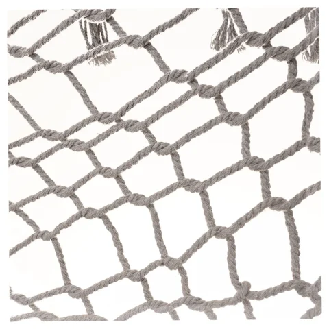 Hamak ogrodowy boho siatka frędzle leżak wiszący makrama 200cm Szary