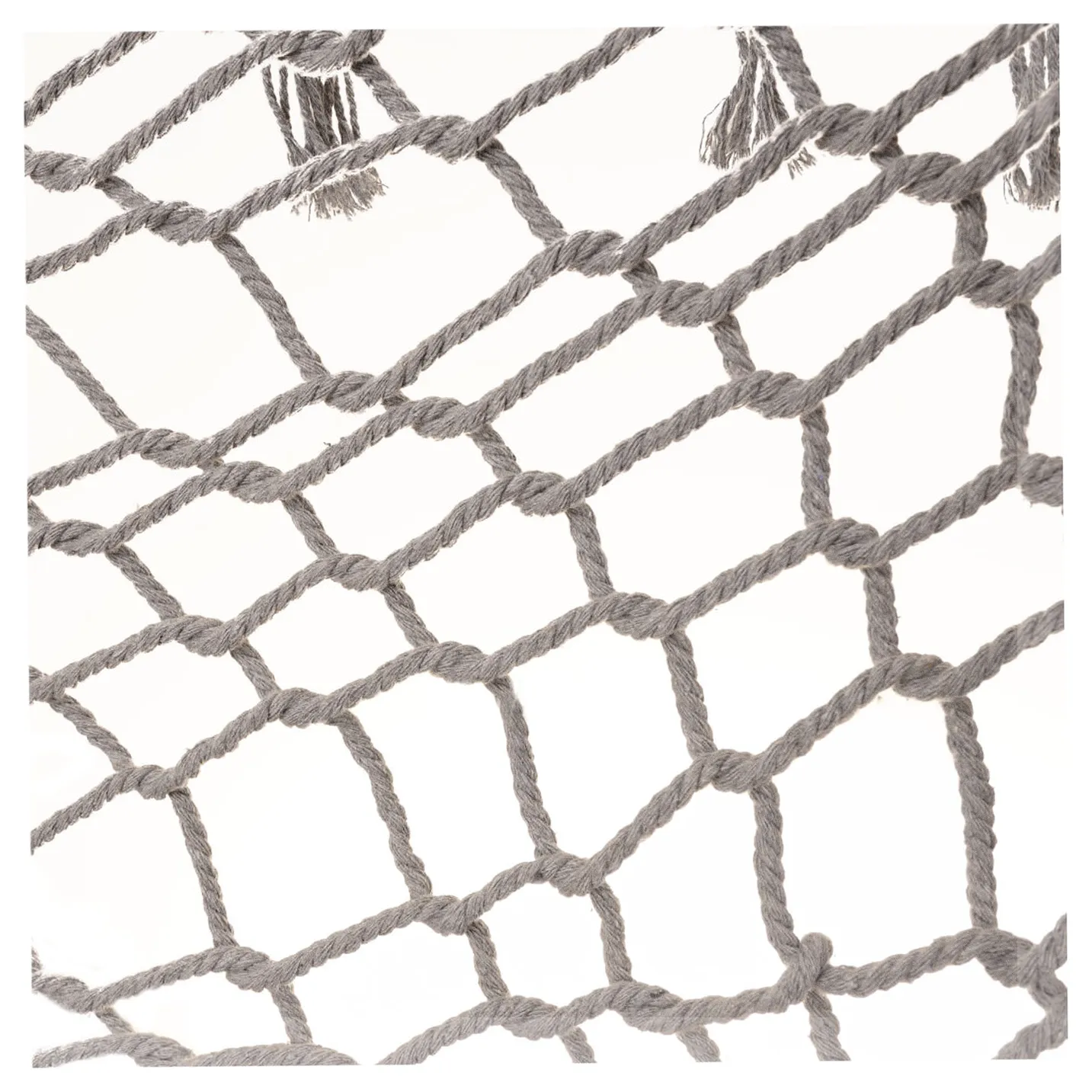 Hamak ogrodowy boho siatka frędzle leżak wiszący makrama 200cm Szary