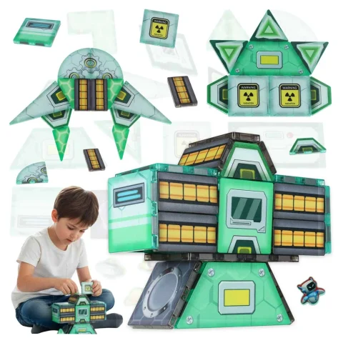 Klocki magnetyczne konstrukcyjne kosmos stacja kosmiczna 108 elementów