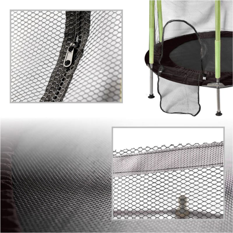 Trampolina do domu ogrodu dla dzieci siatka piłki 140cm 55inch zielona - obrazek 4