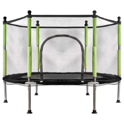 Trampolina do domu ogrodu dla dzieci siatka piłki 140cm 55inch zielona