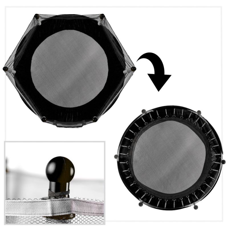 Trampolina do domu ogrodu dla dzieci siatka piłki 140cm 55inch zielona - obrazek 6