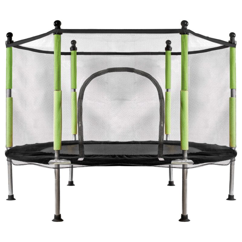 Trampolina do domu ogrodu dla dzieci siatka piłki 140cm 55inch zielona