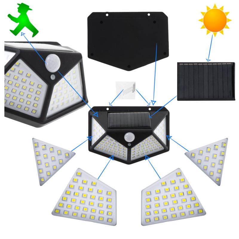 Lampa solarna czujnik ruchu i zmierzchu 100 LED - obrazek 4